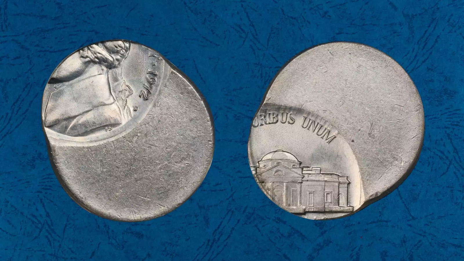 1972 Jefferson nickel off-center strike showing shifted design and blank planchet area